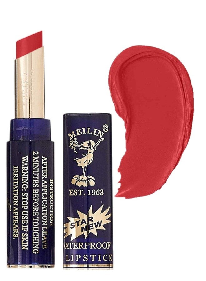 AYA Meilin Non Transfer Waterproof Matte Lipstick, Blood Red, 3.2 g - Image 1