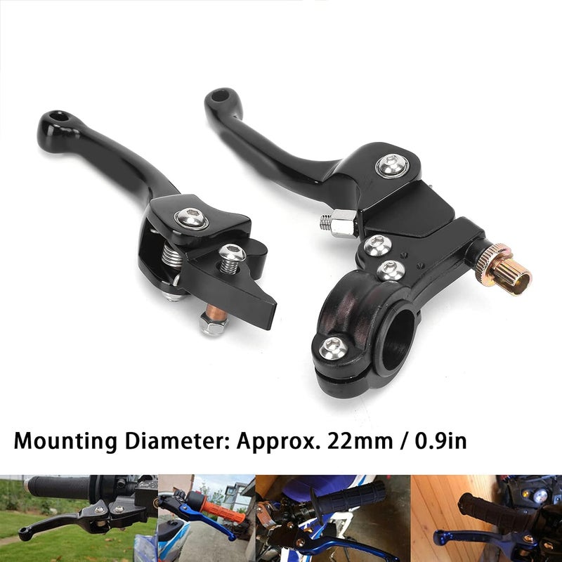 22mm Clutch Brake Folding Lever, Motorcycle ATV Off - Road Handlebar Lever, Anodized Metal Hand Lever with Stainless Steel Bolts for Dirt Bike (A(Black)) - Image 3