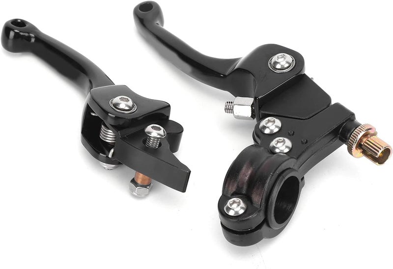 22mm Clutch Brake Folding Lever, Motorcycle ATV Off - Road Handlebar Lever, Anodized Metal Hand Lever with Stainless Steel Bolts for Dirt Bike (A(Black)) - Image 2