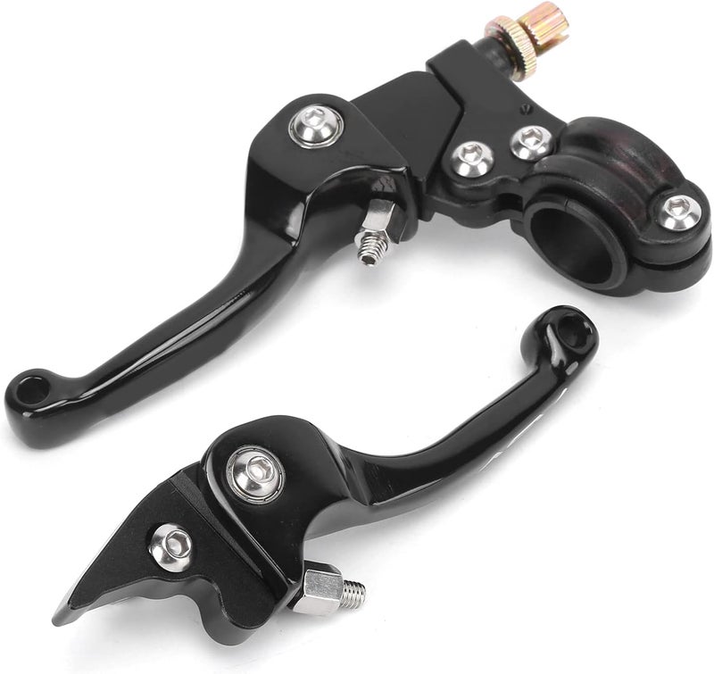 22mm Clutch Brake Folding Lever, Motorcycle ATV Off - Road Handlebar Lever, Anodized Metal Hand Lever with Stainless Steel Bolts for Dirt Bike (A(Black)) - Image 1