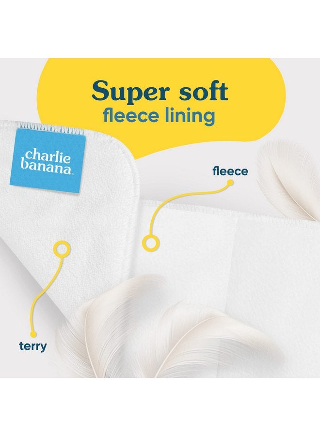 Charlie Banana Baby Super Absorbent Deluxe Reusable and Washable Fleece Inserts for Cloth Diapers, One Size, 3 Pack - Image 4