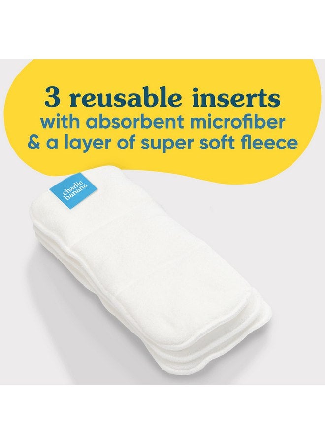 Charlie Banana Baby Super Absorbent Deluxe Reusable and Washable Fleece Inserts for Cloth Diapers, One Size, 3 Pack - Image 2