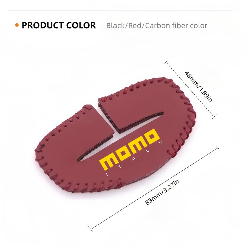 Momo Style Carbon Fiber Textured Car Safety Belt Buckle Cover Black Durable Scratch Resistant Protective Cover For Most Cars - Image 2