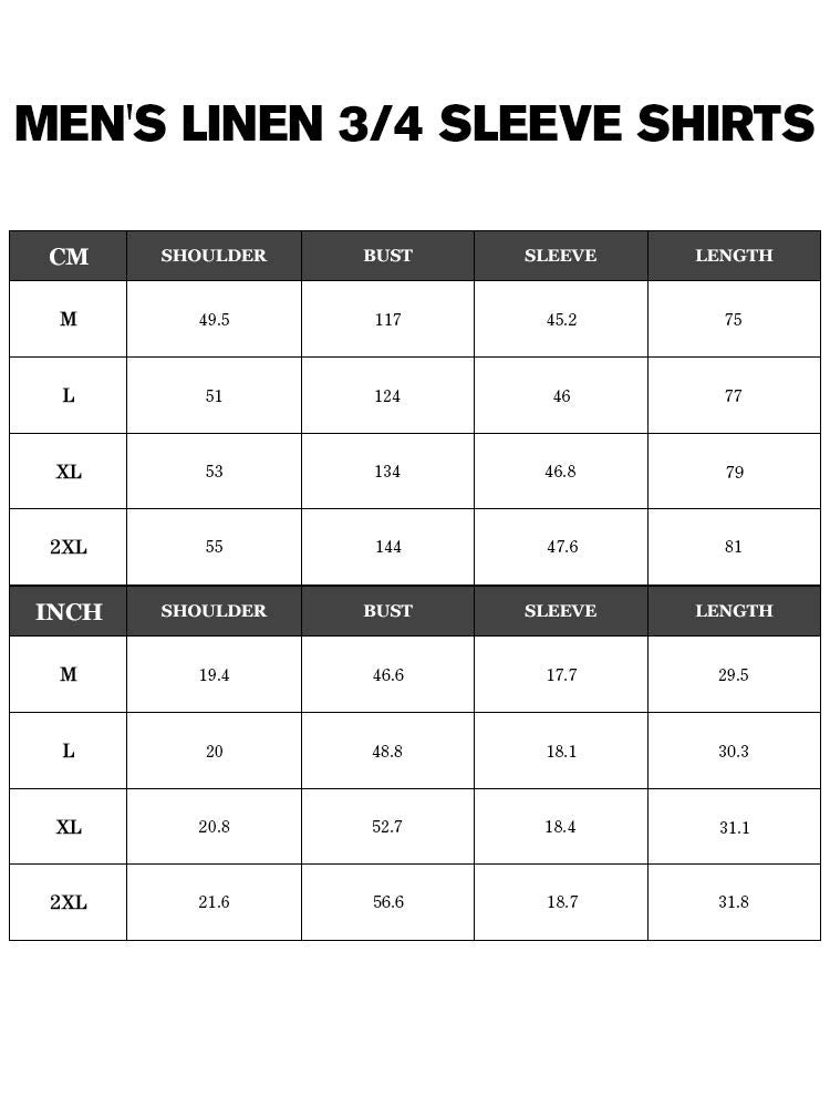 Ryannology Mens Linen Shirts Henley 3/4 Sleeve Casual Cotton T-Shirt Regular-Fit Lightweight Beach Yoga Tunic Tops - Image 5