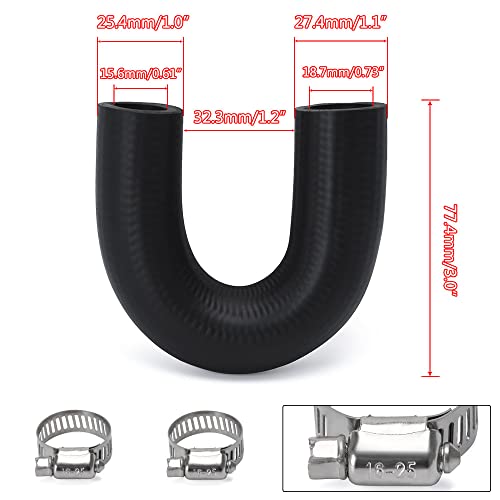 PQY Heater Core Crossover Coolant Hose 5/8" End and 3/4" End with 2PCS Clamps for LS for LT - Image 4