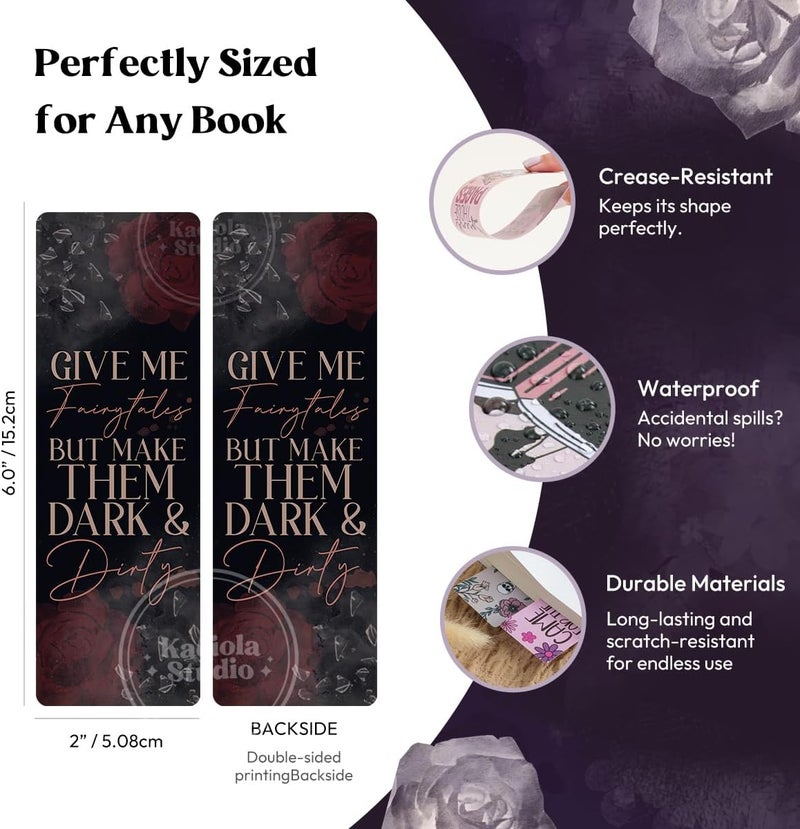 KACIOLA STUDIO 10 PCS Dark Romance Bookmarks,Funny Bookmarks for Women,Double Sided Romance Bookmarks Book Lover Gifts,Skeleton Bookmark Gifts for Dark Romance Reader Friends Girls - Image 5