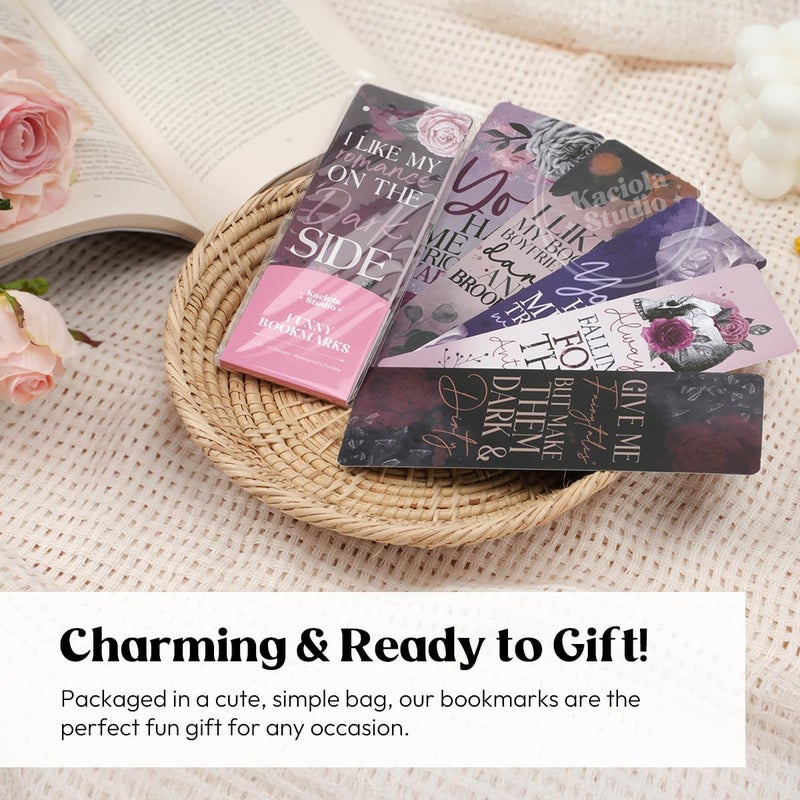 KACIOLA STUDIO 10 PCS Dark Romance Bookmarks,Funny Bookmarks for Women,Double Sided Romance Bookmarks Book Lover Gifts,Skeleton Bookmark Gifts for Dark Romance Reader Friends Girls - Image 4