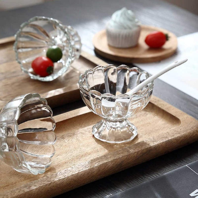 IVAR Glass Ice Cream Cup Solid Dessert Bowl Salad Pudding Serving Bowl Tableware 140 ml Set of 6 Pieces - Image 5