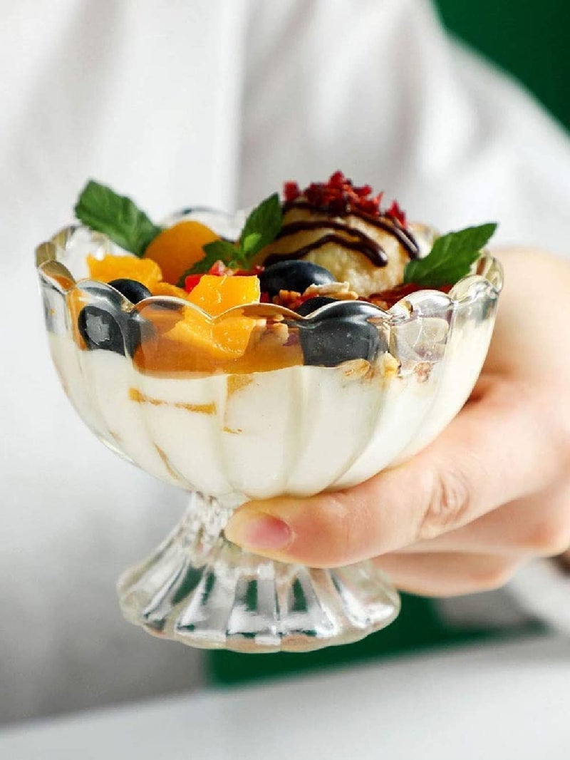 IVAR Glass Ice Cream Cup Solid Dessert Bowl Salad Pudding Serving Bowl Tableware 140 ml Set of 6 Pieces - Image 4