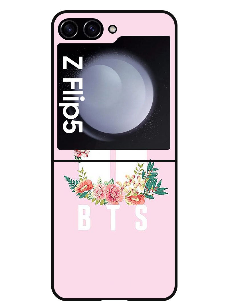 Theodor Protective Case Anti Scratch Shock Proof Bumper Cover For Samsung Galaxy Z Flip 5 BTS floral - Image 1