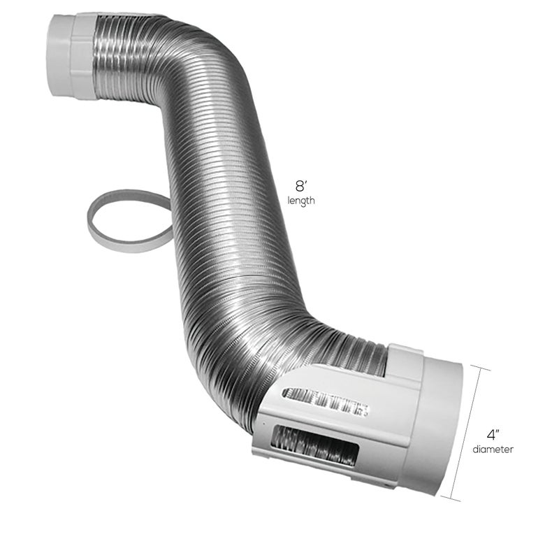 Deflecto Easy Connecting Dryer Vent Hook Up Kit, Flexible Semi-Rigid Aluminum Duct, 4" x 8' (HUPK8WA/4) - Image 3