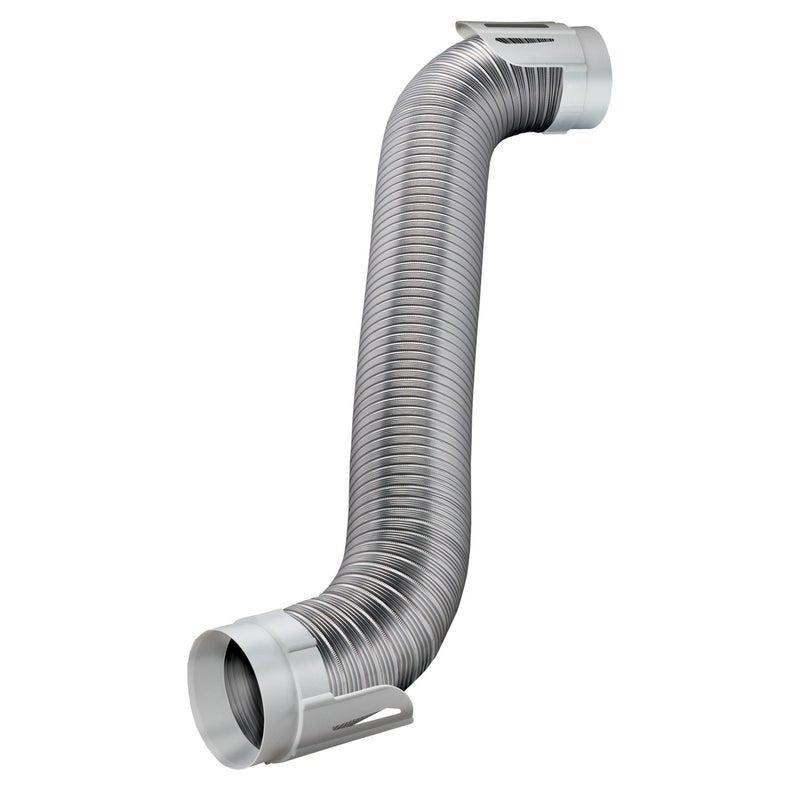 Deflecto Easy Connecting Dryer Vent Hook Up Kit, Flexible Semi-Rigid Aluminum Duct, 4" x 8' (HUPK8WA/4) - Image 1