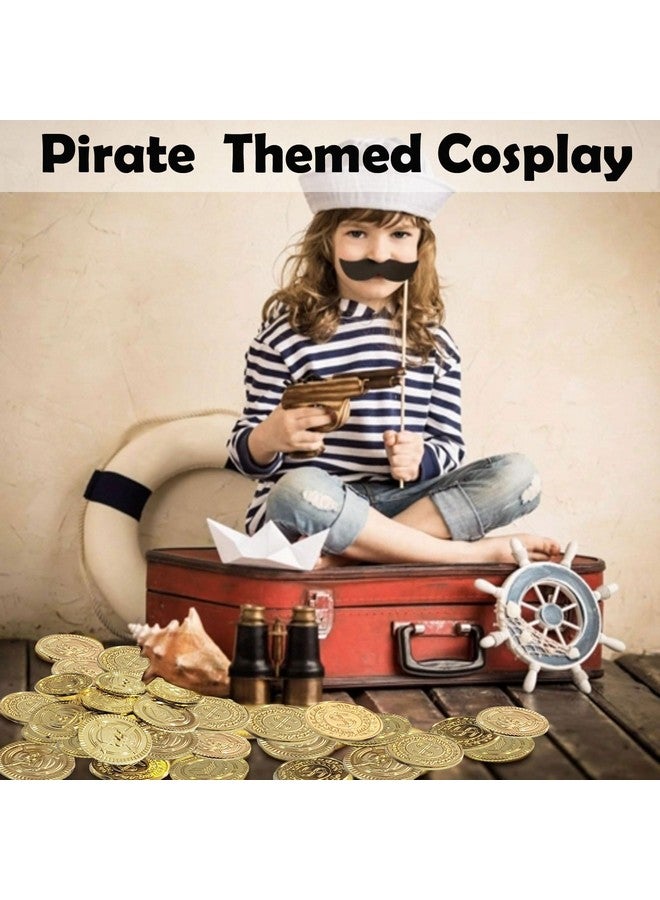 AiFanS Gold Coins Plastic,320 Pcs Fake Gold Coins,Pirate Gold Coins For Kids-Perfect For Pirate Themed Parties And Games(3 Patterns) - Image 4