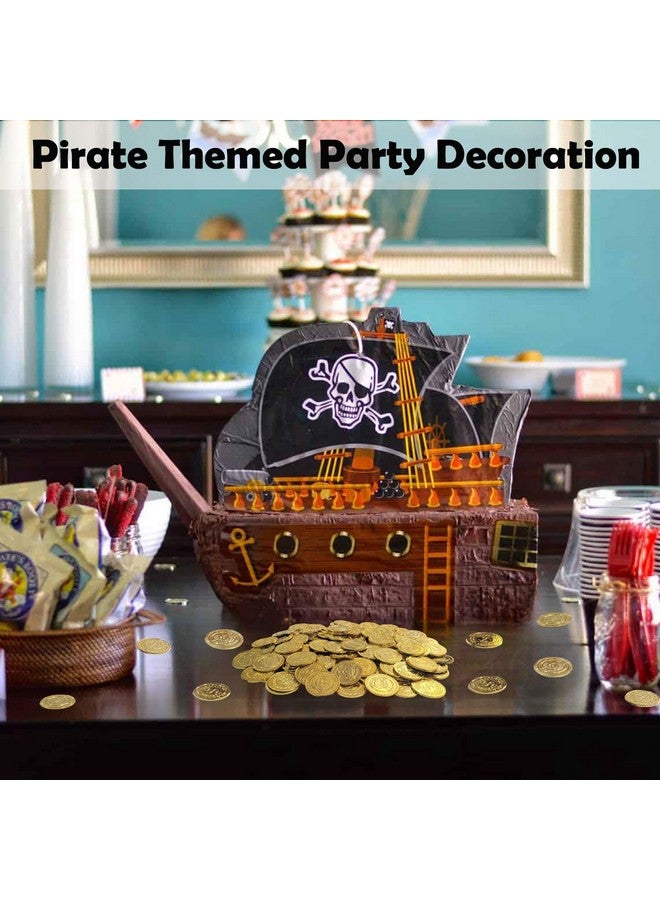 AiFanS Gold Coins Plastic,320 Pcs Fake Gold Coins,Pirate Gold Coins For Kids-Perfect For Pirate Themed Parties And Games(3 Patterns) - Image 5