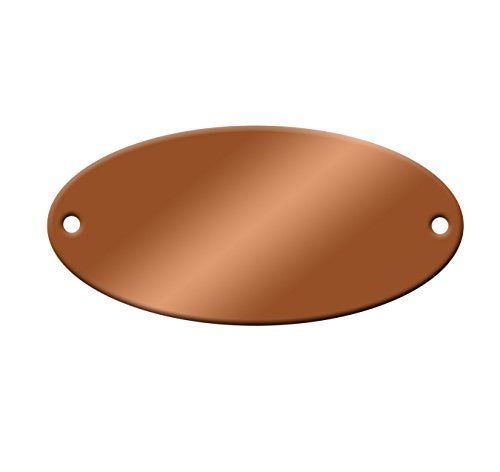 NapTags Stamping Blanks, Oval Copper Tags, 2-9/16" w x 1-3/8" h, Two - 3/16" Holes, 10 Pack - Image 1
