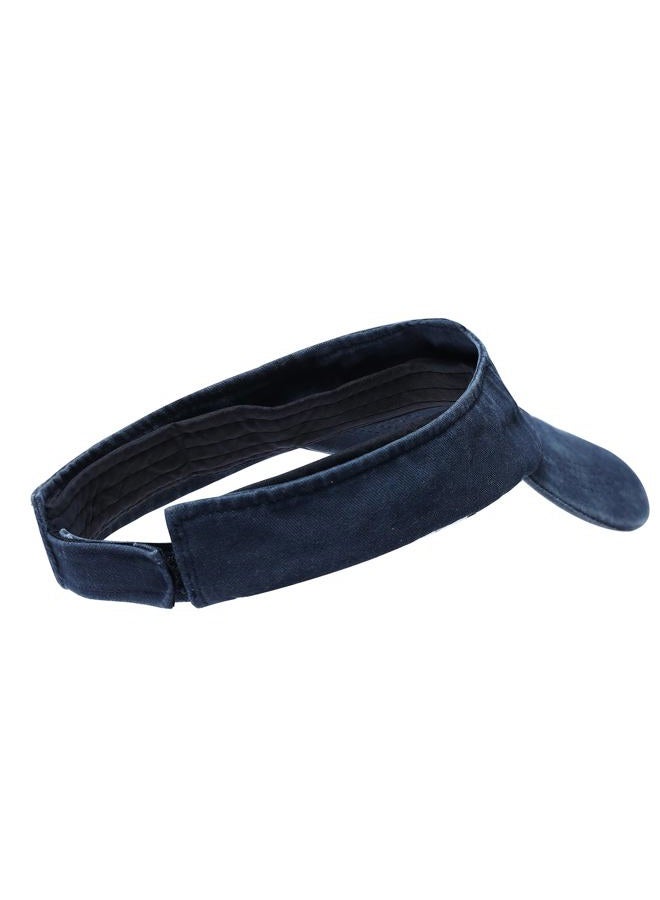 ANDICEQY Sport Sun Visor Hats Adjustable Empty Top Baseball Cap Cotton Ball Caps for Women and Men (Navy) - Image 4