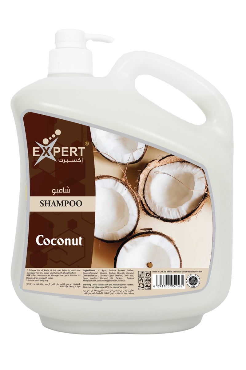 إكسبرت شامبو إكسبرت بخلاصة بجوز الهند – تركيبة مغذية لتعزيز صحة الشعر وتقويته – مناسب لجميع أنواع الشعر – 4.2 لتر