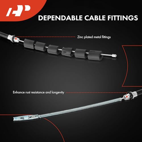 A-Premium Rear Driver Side Parking Brake Cable Assembly Compatible with Ford, Lincoln, Mercury Models: Crown Victoria 2003-2011, Town Car 2008-2009, Grand Marquis 2003-2011, Marauder 2003-2004 - Image 4