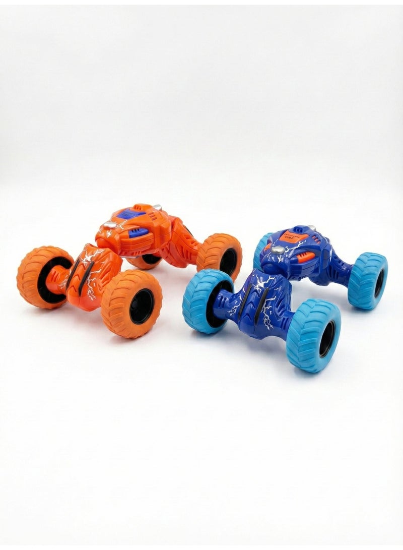 ريزوس ألعاب شاحنات الوحش القابلة للسحب للخلف للأولاد والبنات - مجموعة سيارات زنبركية تلسكوبية تعمل بالاحتكاك | مجموعة ألعاب مركبة بالقصور الذاتي غير كهربائية للأطفال الصغار | سيارة حركات بهلوانية كبيرة العجلات لجميع التضاريس | هدية عيد ميلاد جاهزة للتشغيل - Image 1