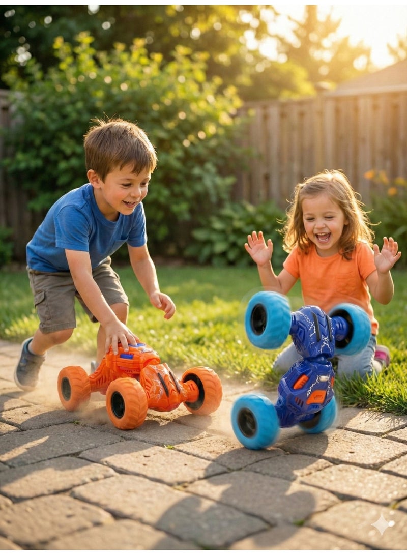 ريزوس ألعاب شاحنات الوحش القابلة للسحب للخلف للأولاد والبنات - مجموعة سيارات زنبركية تلسكوبية تعمل بالاحتكاك | مجموعة ألعاب مركبة بالقصور الذاتي غير كهربائية للأطفال الصغار | سيارة حركات بهلوانية كبيرة العجلات لجميع التضاريس | هدية عيد ميلاد جاهزة للتشغيل - Image 5