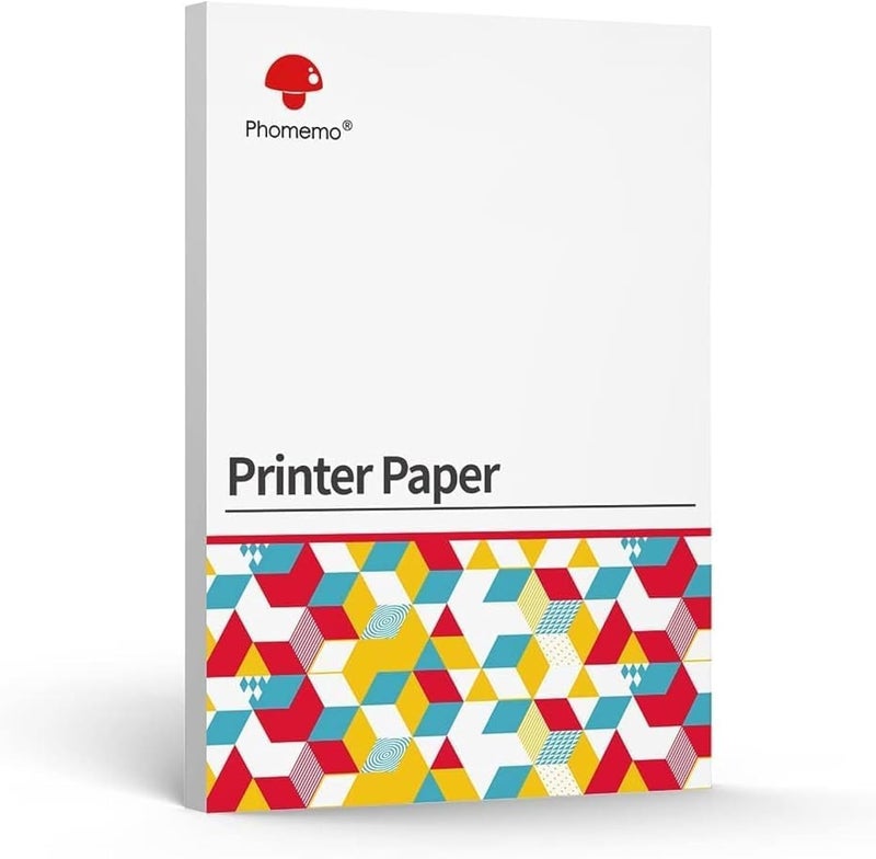 phomemo A4 Thermal Paper - 200 Sheets, A4 Size, Black On White, Compatible With M08F, M832, Brother Pj Series