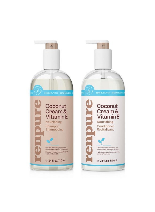 رينبيور مجموعة شامبو وبلسم مغذي بكريم جوز الهند وفيتامين هـ، 24 أونصة - Image 1