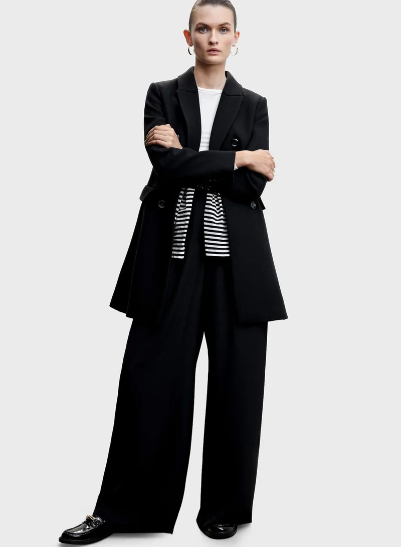 MANGO Double Breasted Longline Coat