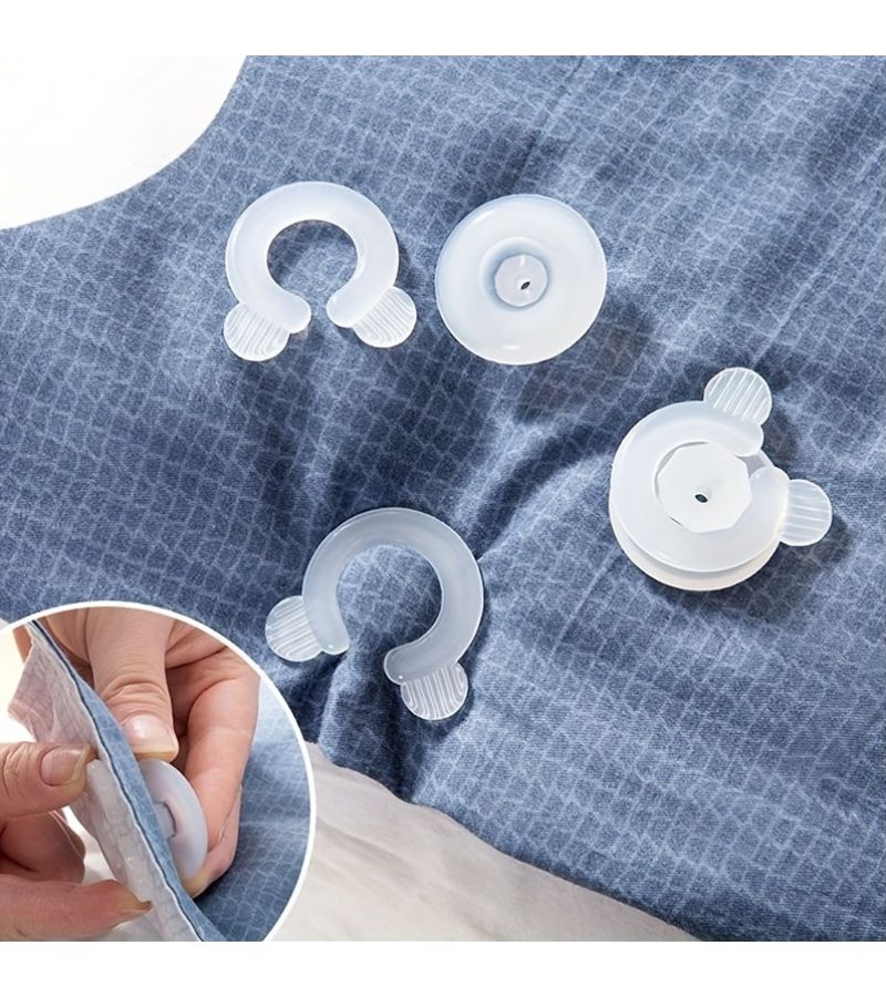 12 Pairs White Invisible Bed Sheet And Quilt Fasteners Suitable For Full Size Bed Holders Corner Grips PP Plastic Clips For Rooms Care - Image 5