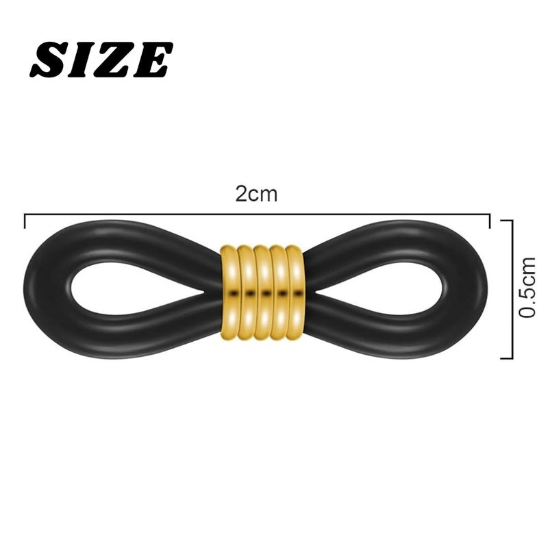 ST logo Hanging Tree Strap Eyeglass Chain Connector Holders Slip Straps Around Neck for Women & Men Stylish Sunglasses DIY Art & Crafts silver & Black 20 + 20 Pcs - Image 3