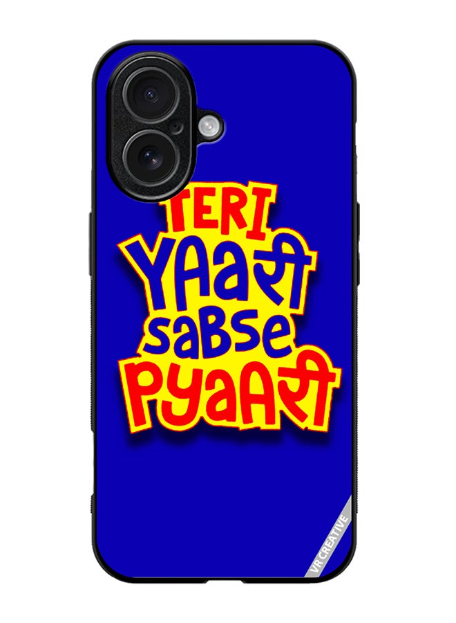 Protective Case Cover For Apple iPhone 17 Teri Yaari Sabse Pyaari Hindi Quots Design Multicolour