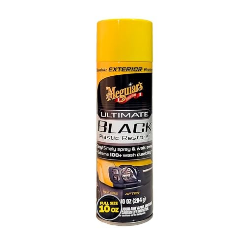 Meguiar's مستعيد البلاستيك الأسود النهائي من ميغواير - استعادة الزخارف الخارجية المتلاشية، إضافة اللمعان وحماية الزخارف الخارجية مع المتانة والحماية من الأشعة فوق البنفسجية - يجعل الزخارف والبلاستيك يبدو كالجديد، 10 أوقية بخاخ - Image 1