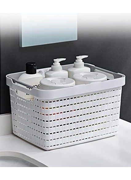 Homies HOMIES, 1 Piece, Plastic Storage Organizer Basket with Handles, Shower Caddy Tote Portable Storage Bins for Bathroom, Kitchen, Closet, Bedroom Size:36 * 26 * 23 cms.  - Image 5