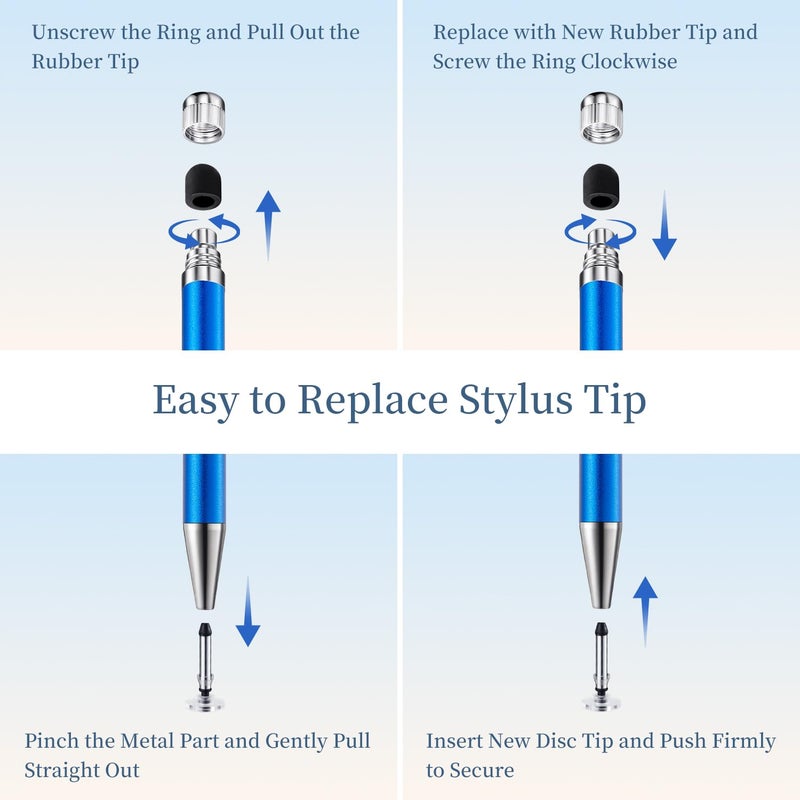 ChaoQ 2-in-1 Stylus Pen for Touchscreen, 6pcs High Sensitivity and Precision Stylus Pens for iPad iPhone Android Suitable for All Touch Screens - Image 5