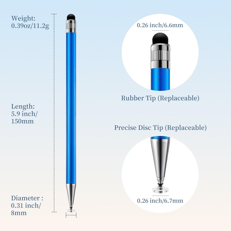 ChaoQ 2-in-1 Stylus Pen for Touchscreen, 6pcs High Sensitivity and Precision Stylus Pens for iPad iPhone Android Suitable for All Touch Screens - Image 2
