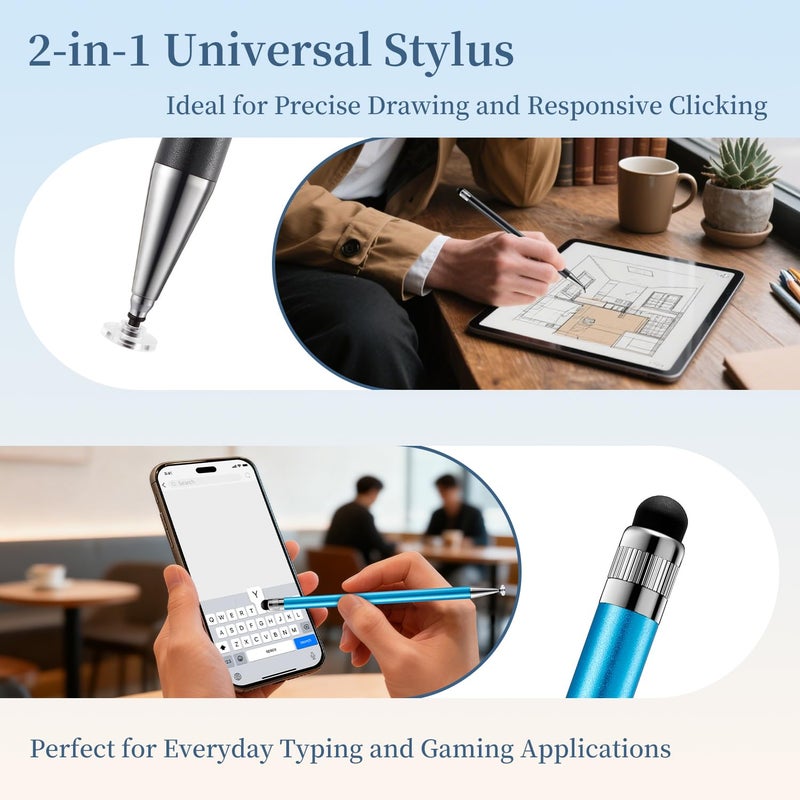 ChaoQ 2-in-1 Stylus Pen for Touchscreen, 6pcs High Sensitivity and Precision Stylus Pens for iPad iPhone Android Suitable for All Touch Screens - Image 3