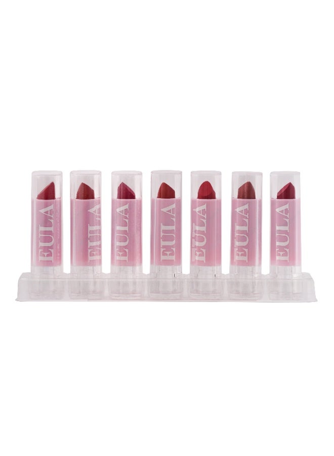 Eula مجموعة أحمر شفاه ماتي 6+1 – ألوان شفاه طويلة الأمد، مقاومة للماء، عالية التصبغ، لا تسبب جفاف الشفاه | ألوان جريئة للنساء – مجموعة هدايا - Image 2