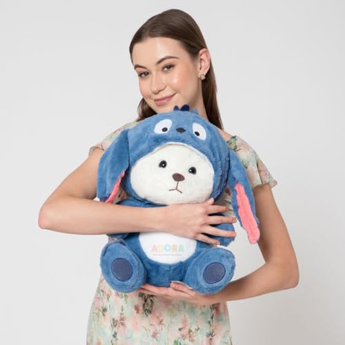 ADORA Hoodie Teddy Bear Soft Toy | Cute Huggable Plushie for Kids & Girls | Blue Soft Toy Gift | Birthday Gift Teddy Bear with Hoodie | Soft Plush Toy for Girlfriend & Sister- 50 cm - Image 4