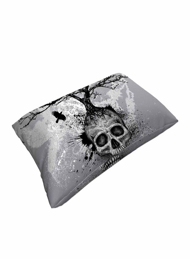 Mugod Rectangle Pillowcase Spooky Skull Tree and Crow,Standard Throw Cushion Cover for Bed Couch Sofa Office Decor 20x30 Inches - Image 3