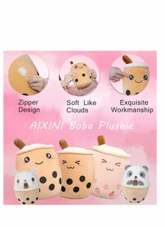 KASTWAVE Pillow 9.4 inch Stuffed Boba Plushie Bubble Tea Plush Soft Milk Shaped, Kawaii Toy Gifts for Boys Girls  - Image 2