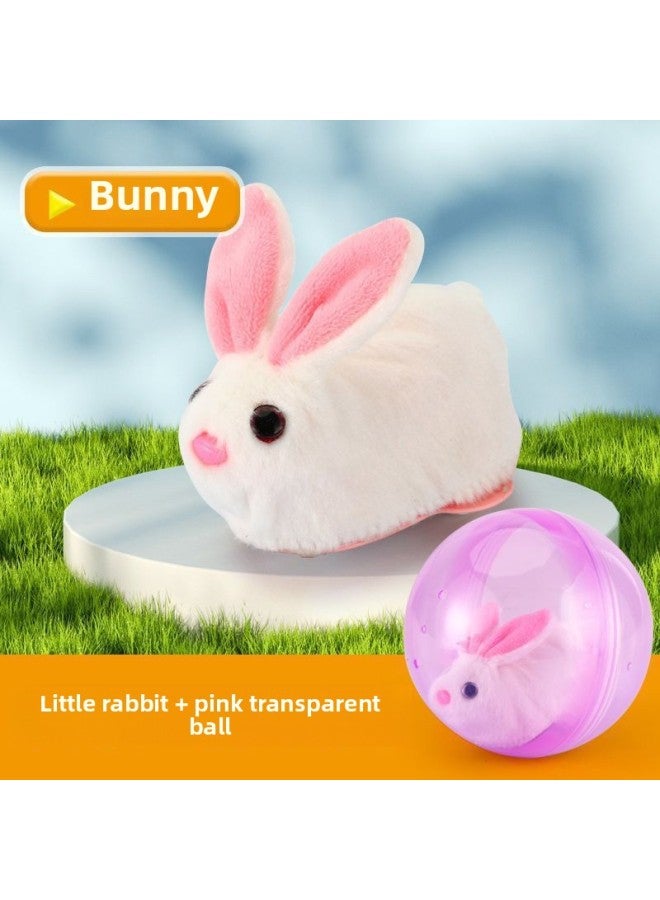 Shake The Same Electric Rabbit Cat Hamster Rolling Ball Cat Electronic Plush Dog Dog Toy Explosion Unlimited-Color:❣[color Box] Little White Rabbit Crawling Ball (pink Ball)❣-Specifications:❣ With Ordinary Battery ❣  - Image 1