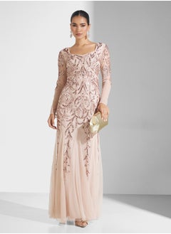 Frock and Frill Embellished Pleated Maxi Dress  - Image 1