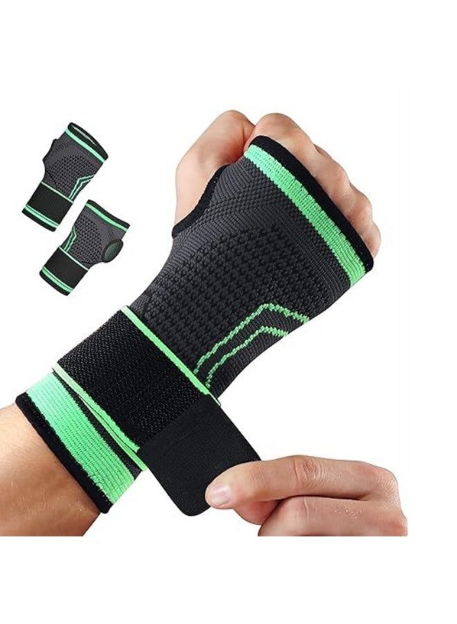 2-Pack Wrist Brace Wrap - Adjustable Compression Support - Durable Relief for Carpal Tunnel, Tendonitis & Fitness - Daily Use - Image 1
