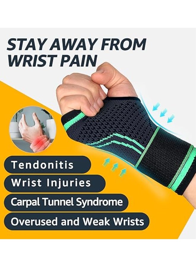 2-Pack Wrist Brace Wrap - Adjustable Compression Support - Durable Relief for Carpal Tunnel, Tendonitis & Fitness - Daily Use - Image 3