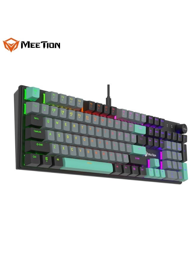 MEETION Rainbow Hot Swappable Mechanical Keyboard MK009 Full Key Anti-Ghosting Hot-Swappable Switch Durable Metal Matte Panel Ergonomic Stepped key layout Double-shot & Wear-resistant Keykaps - Image 5