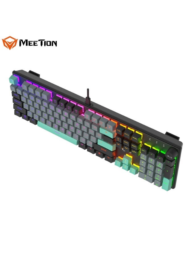 MEETION Rainbow Hot Swappable Mechanical Keyboard MK009 Full Key Anti-Ghosting Hot-Swappable Switch Durable Metal Matte Panel Ergonomic Stepped key layout Double-shot & Wear-resistant Keykaps - Image 4
