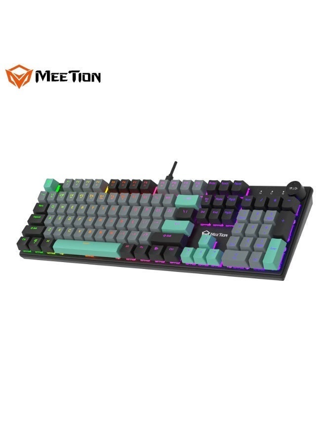 MEETION Rainbow Hot Swappable Mechanical Keyboard MK009 Full Key Anti-Ghosting Hot-Swappable Switch Durable Metal Matte Panel Ergonomic Stepped key layout Double-shot & Wear-resistant Keykaps - Image 1