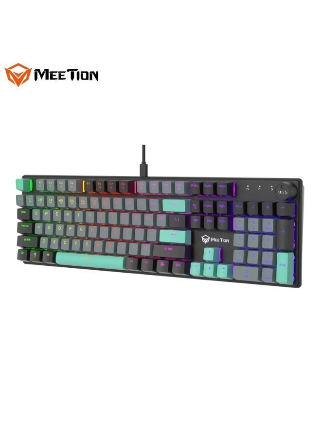 MEETION Rainbow Hot Swappable Mechanical Keyboard MK009 Full Key Anti-Ghosting Hot-Swappable Switch Durable Metal Matte Panel Ergonomic Stepped key layout Double-shot & Wear-resistant Keykaps - Image 3