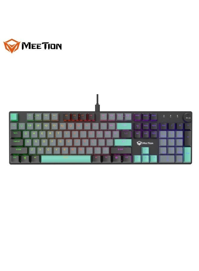 MEETION Rainbow Hot Swappable Mechanical Keyboard MK009 Full Key Anti-Ghosting Hot-Swappable Switch Durable Metal Matte Panel Ergonomic Stepped key layout Double-shot & Wear-resistant Keykaps - Image 2