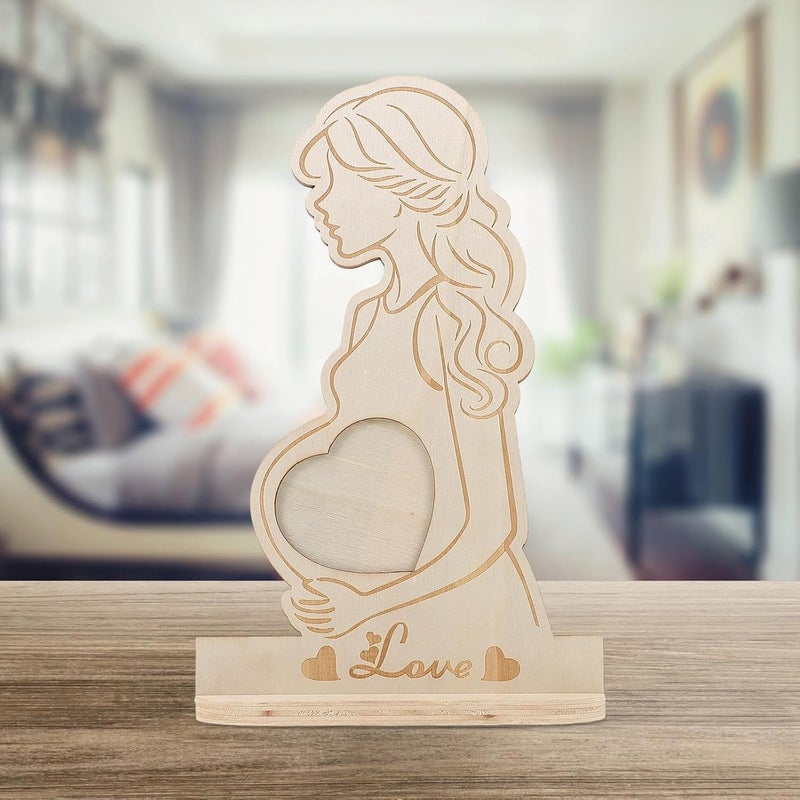 Sonogram Photo Frame Wooden Keepsake Board Multi-purpose Newborn Sonogram Picture Holder for Pregnant Women Nursery Décor and Birth Memory Display - Image 4