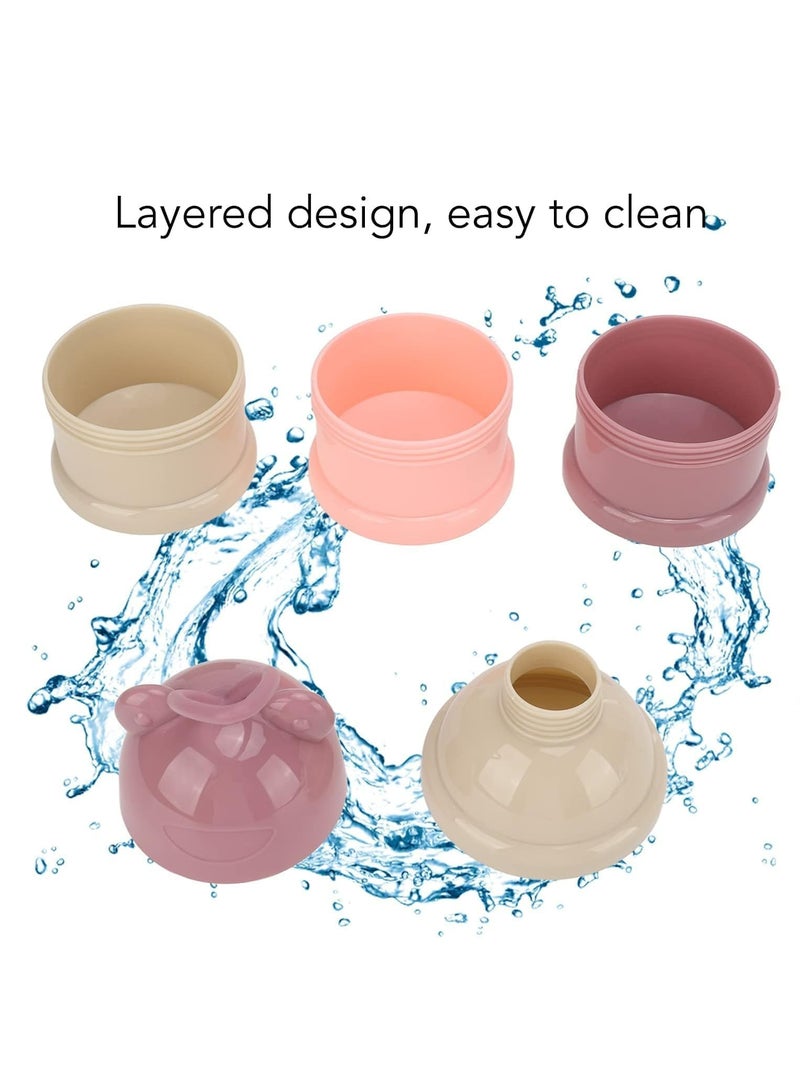 Oasisgalore Purple 4-Layer Baby Formula Dispenser, Non-Spill, Stackable with Handle for Travel and Snack Storage. - Image 3